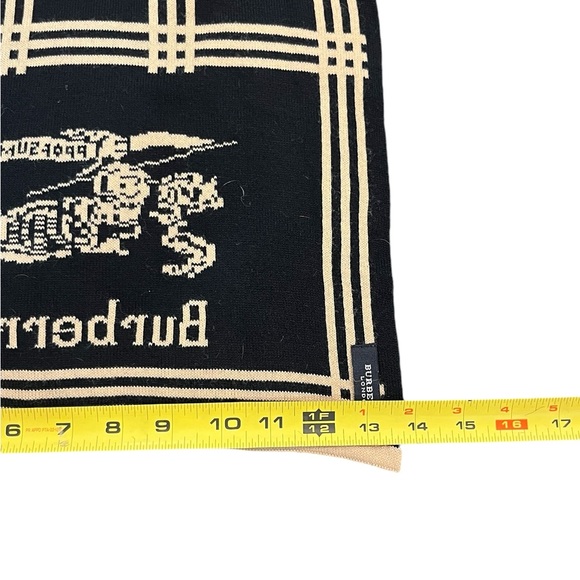 Burberry London Burberrys Equestrian Knit Scarf Double Sided Winter Lux - Picture 12 of 13